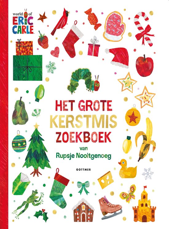 Omslag van Het grote Kerstmis-zoekboek van Rupsje Nooitgenoeg