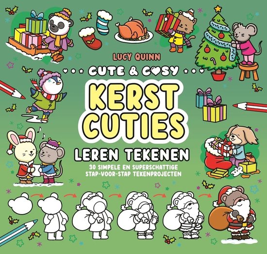 Omslag van Cute & Cosy leren tekenen: Kerstcuties